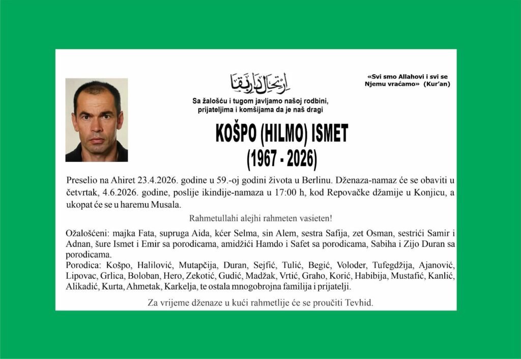 Smrtovnica: Košpo (Hilmo) Ismet