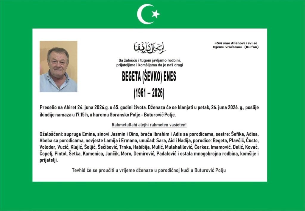 Smrtovnica: Begeta(Ševko) Enes