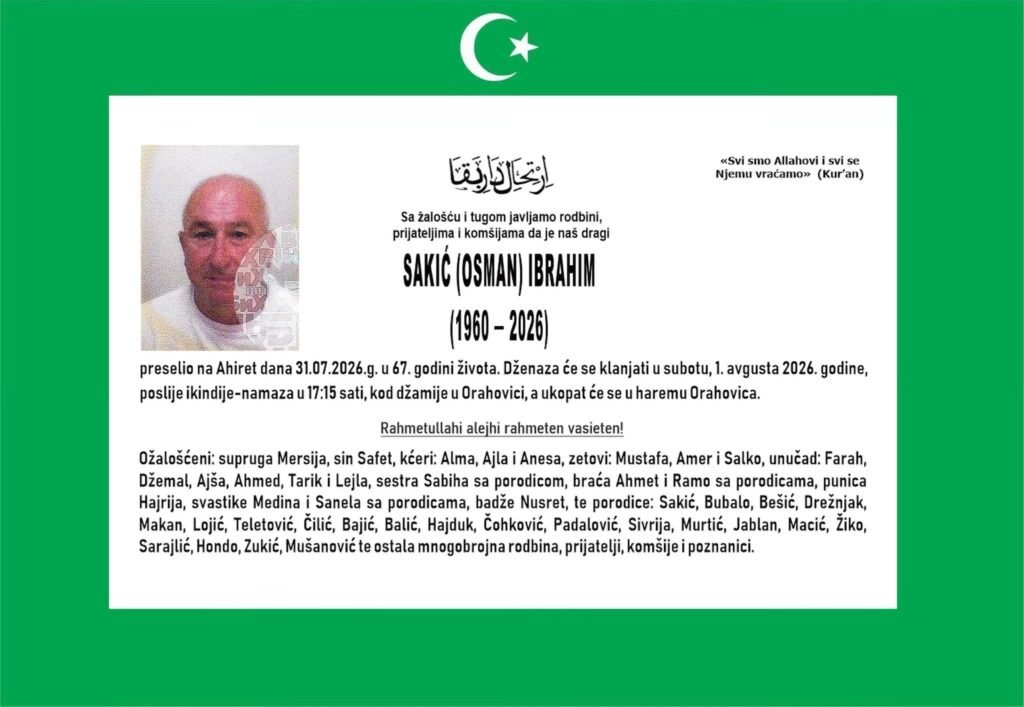 Smrtovnica: Sakić (Osman) Ibrahim