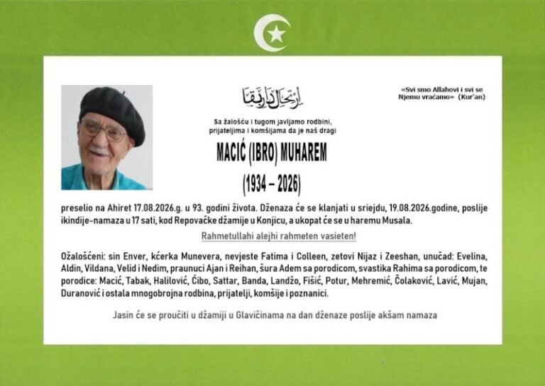 Smrtovnica: Macić (Ibro) Muharem