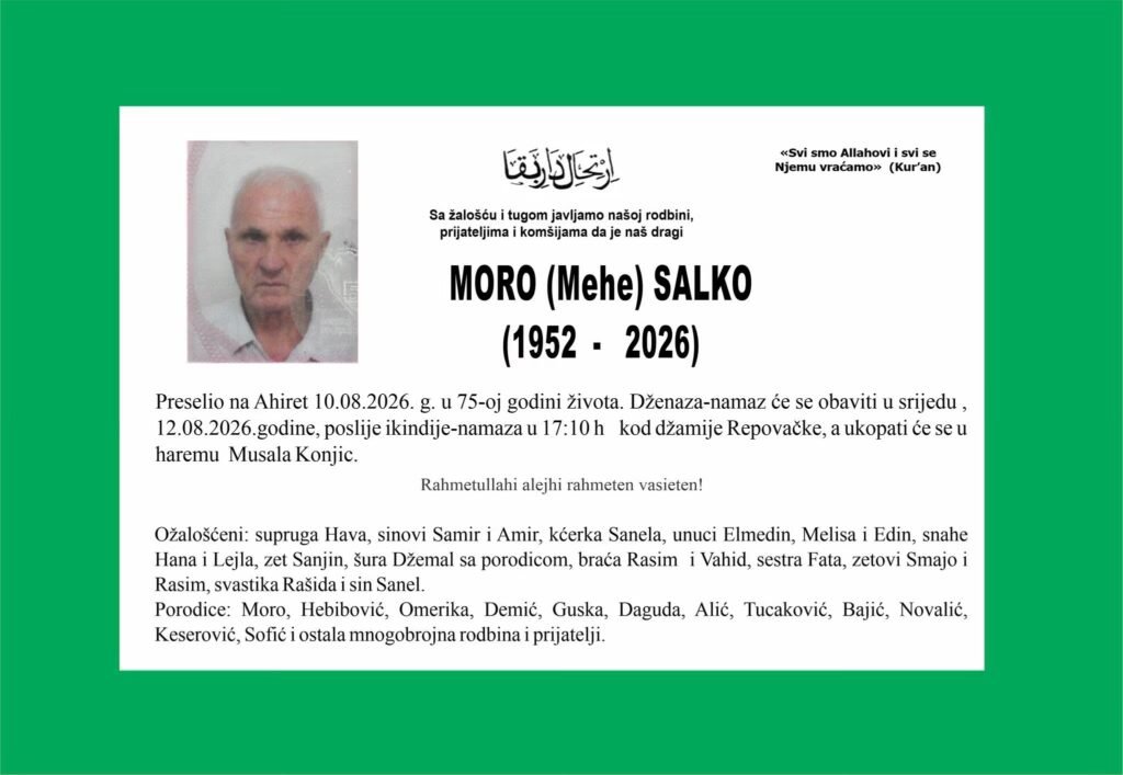 Smrtovnica: Moro (Mehe) Salko