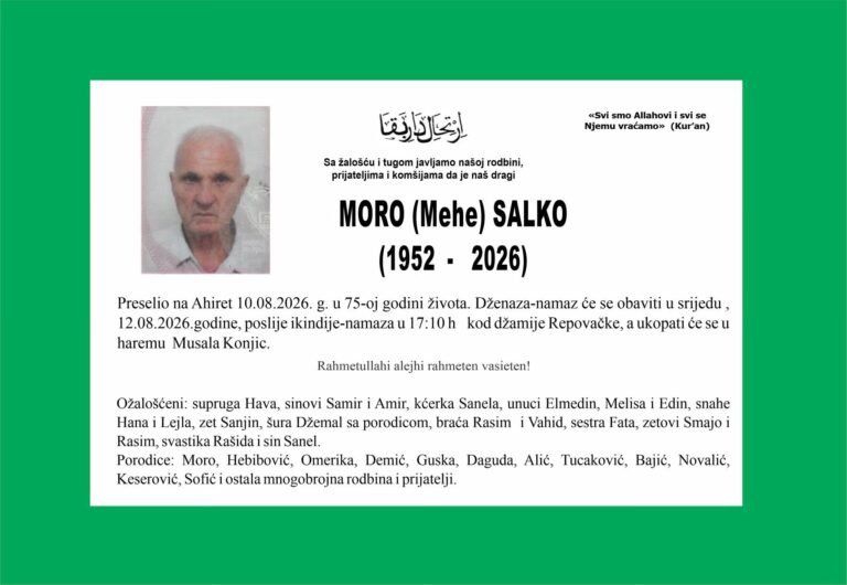 Smrtovnica: Moro (Mehe) Salko