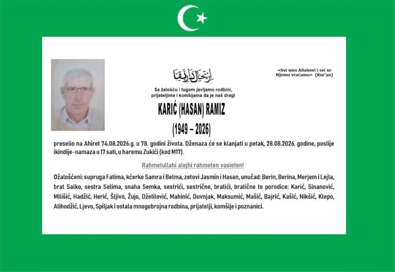 Smrtovnica: Karić (Hasan) Ramiz