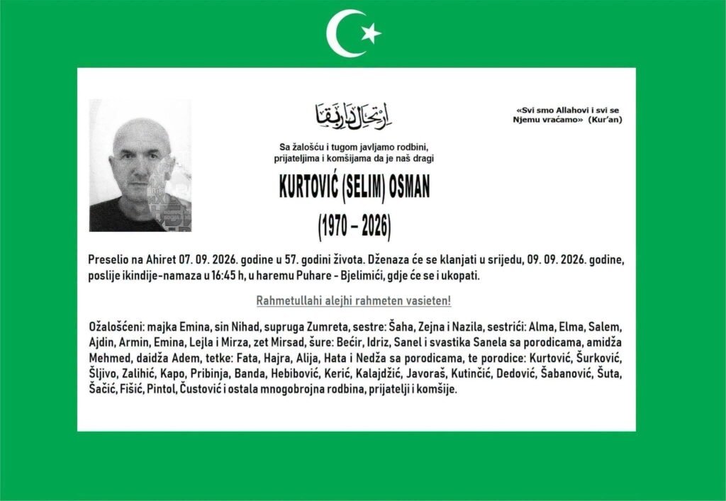 Smrtovnica: Kurtović (Selim) Osman