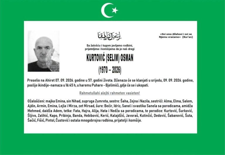 Smrtovnica: Kurtović (Selim) Osman