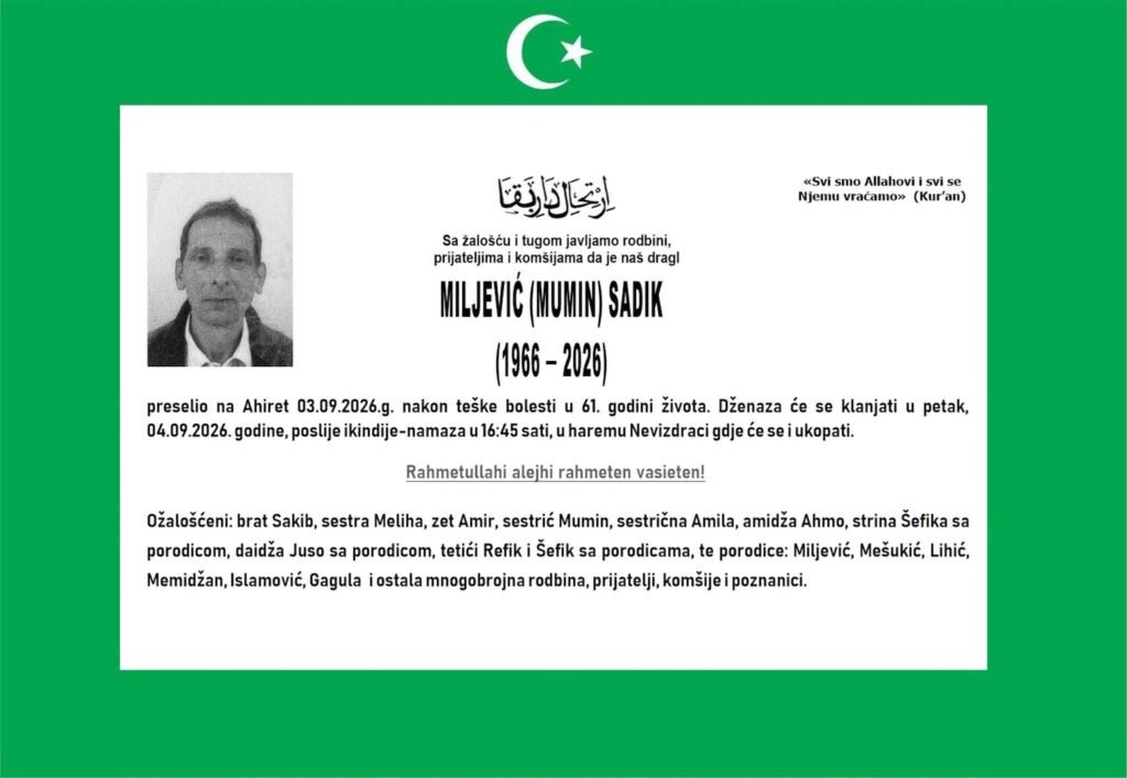 Smrtovnica: Miljević (Mumin) Sadik